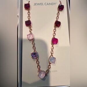 Jewel Candy “the Sutton” in frosted pink lollipop, rose gold plating.